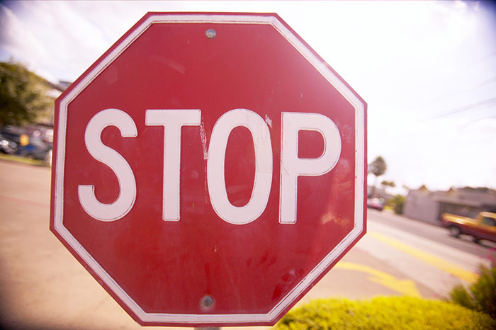 Closeup of stop sign