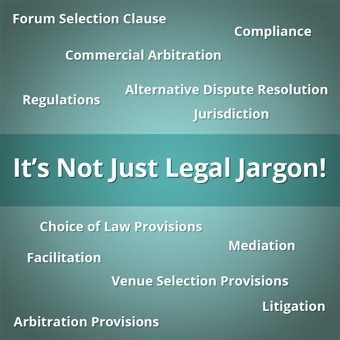 Legal terminology on green gradient background