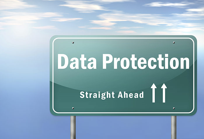 Road sign that says Data Protection Straight Ahead