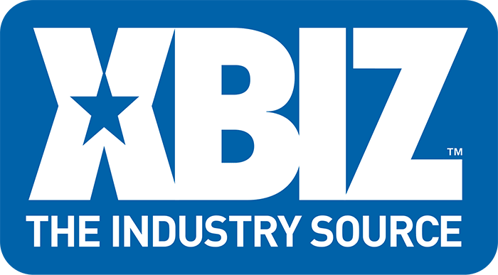 XBIZ Logo - White uppercase sans-serif type inside blue square with round corners
