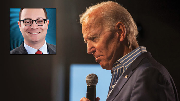 Photo Of Joe Biden With Headshot Of Corey Silverstein Overlaying