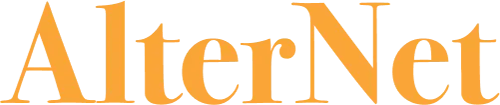 Alternet Logo - Yellow serif type
