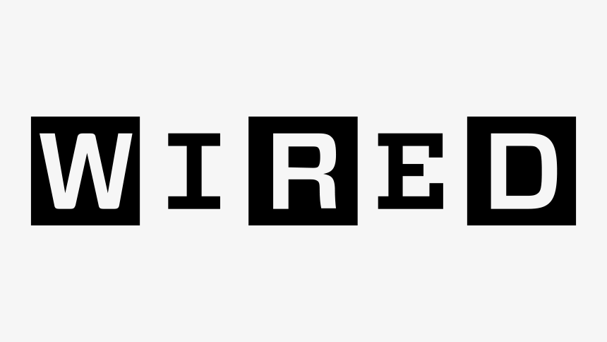 Wired Logo - Black serif type inside alternating black squares on light gray background