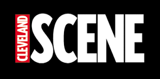 Cleveland Scene Logo - White sans-serif type inside black box