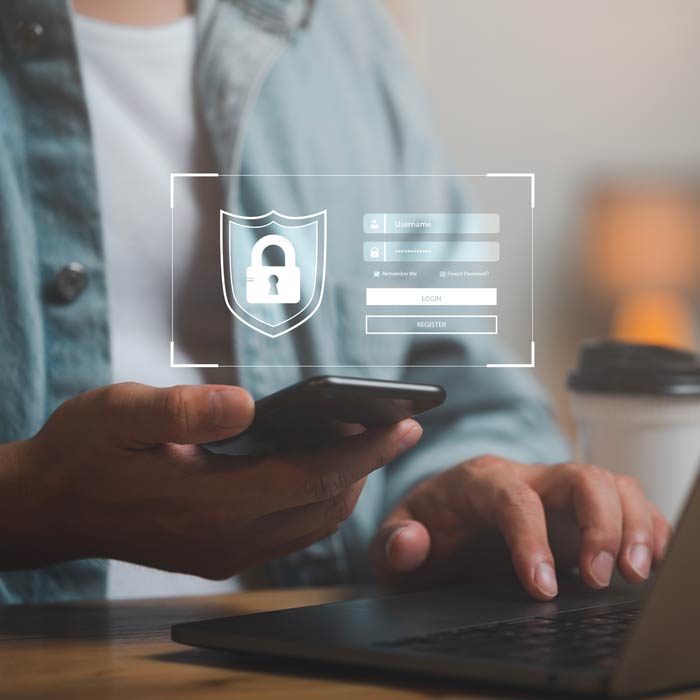 Photo of a man using age verification to login