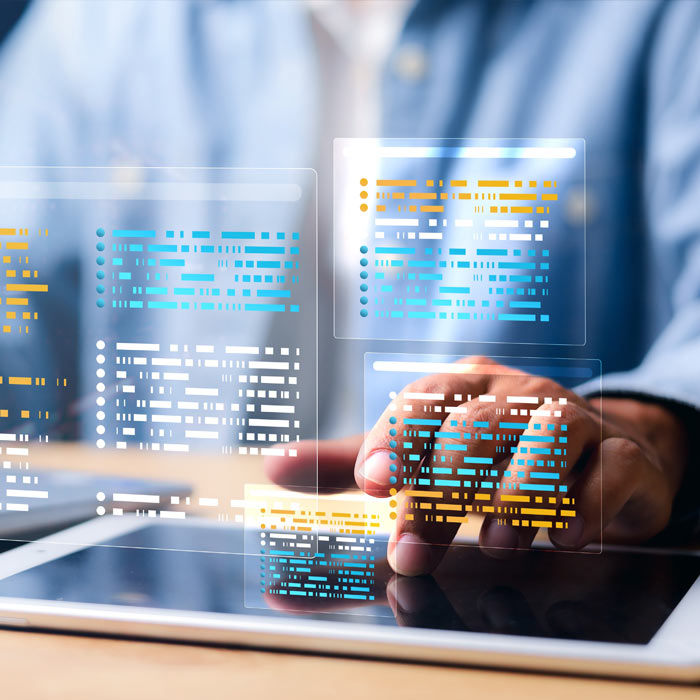 Photo of a person monitoring online data