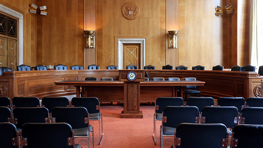 Photo of a United States Senate committee hearing room in Washington, DC on July 18, 2017